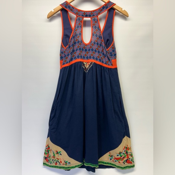 Ecote Urban Outfitters Dress Navy Orange Size M - Picture 3 of 7
